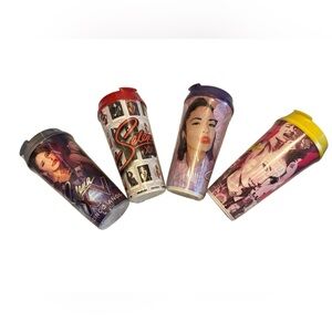 Selena Quintanilla Collectors 25th Anniversary Stripes Tumbler Cups Lot